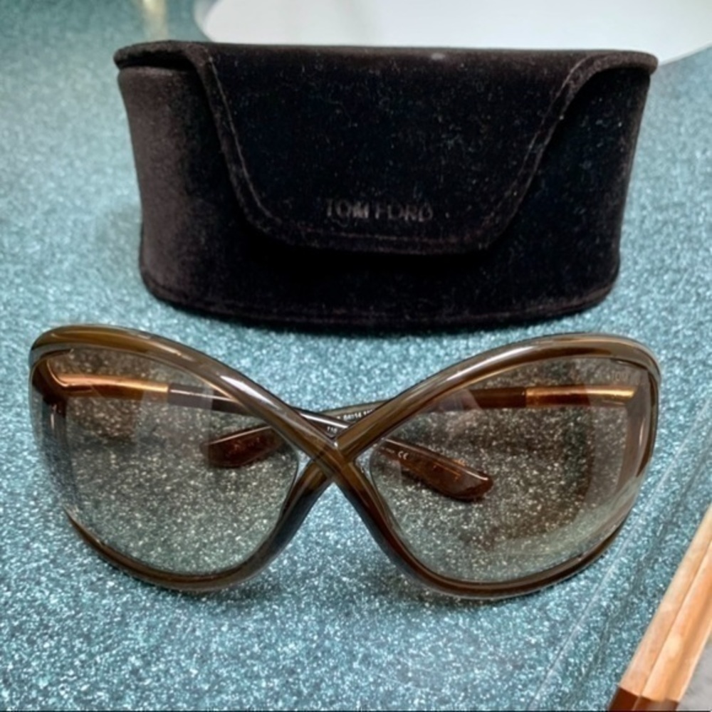 Tom Ford Gradient Brown Oversized Sunglasses - image 1